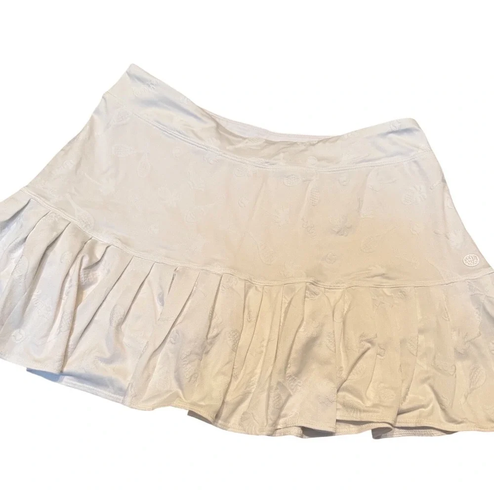 Lilly Pulitzer Luxletic Tennis Time Embossed Mini Skirt Skort Prep Pickleball M